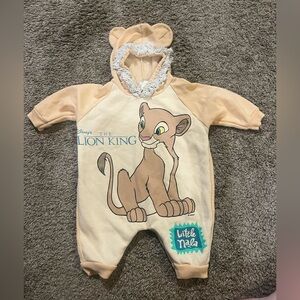 Vintage Lion King Nala Costume Outfit One Piece 2 Two Toned Ears Hood